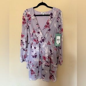 JCPenny Speechless Lavender Floral Mini Dress XXL